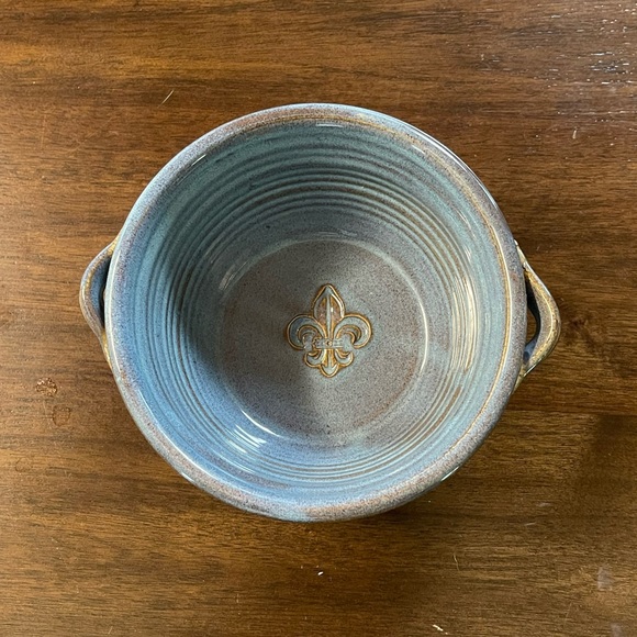 Kent Follette Blue Glazed Pottery Bowl Artist Signed - Picture 2 of 5